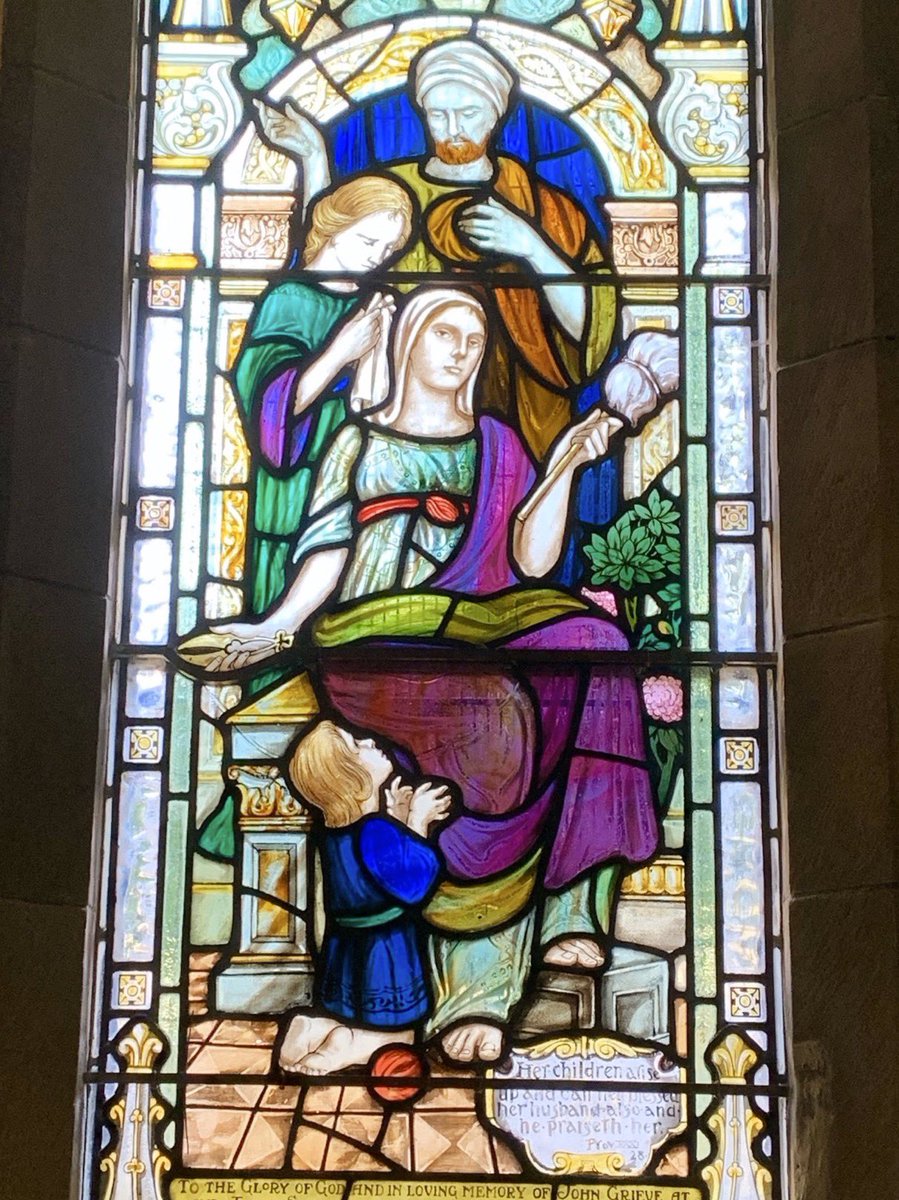 jeelyeater1's tweet photo. #OctoberOT #StainedGlass ‘Her children arise up and call her blessed’ - from Proverbs. By Oscar Paterson in St Andrew Blackadder, North Berwick @churchscotland https://t.co/QnibntjvqH