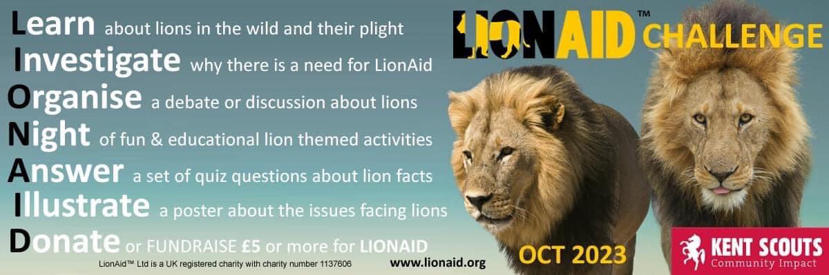 Not too late to get involved in this year’s @Kentscouts Community Impact event - The @LionAid Challenge - find out more on kentscouts.org.uk/article-lionai…”