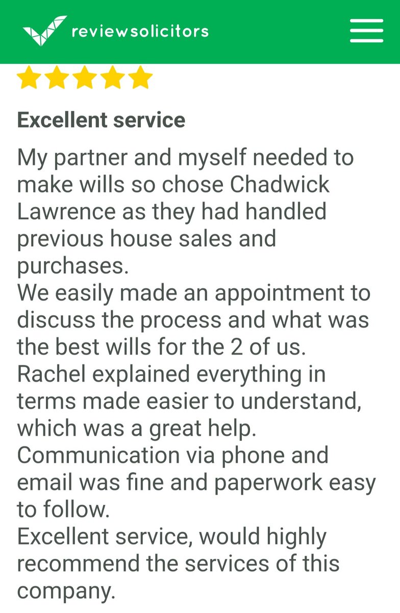 CLPrivateClient's tweet image. Another great review for Rachel Bedford at our Morley office