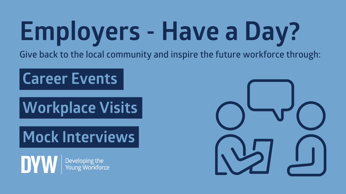 Employers 📢 Developing the Young Workforce doesn't have to take up much of your time. There are plenty of ways to get involved at a time that suits you. Find out more: dyw.scot #DYWScot #ConnectingEmployers