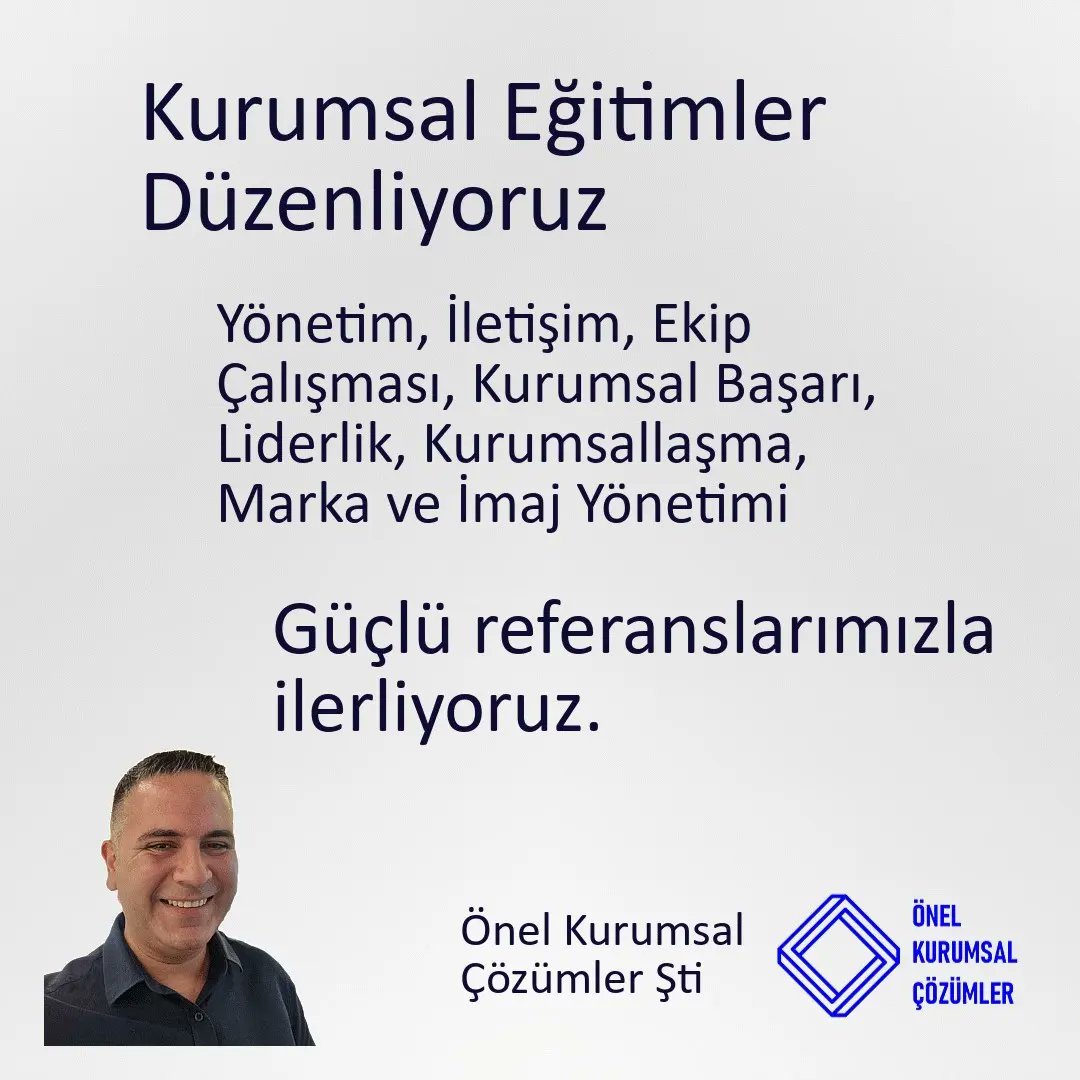 Onurnel1's tweet photo. "NELER YAPIYORUZ" ✨ ✨

Onur Önel

Kurumsal Eğitmen - Yazar - Danışman - Başarı Uzmanı
"Birisi Patrona Gerçeği Söylesin" kitabının yazarı (4.baskı)

Önel Kurumsal Çözümler Şti.

web : https://t.co/FaxbmTr3lu
mail : iletisim@onuronel.com / egitim@onuronel.com https://t.co/WKDmoEksdF