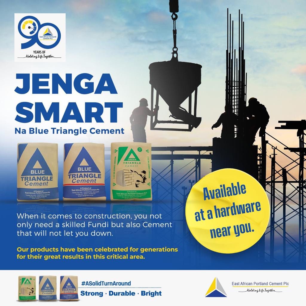 EAPC_PLC's tweet photo. When it comes to construction, you not only need a skilled Fundi but also Cement that will not let you down.
Our products have been celebrated for Generations for their great results in this area.
#BlueTriangleCement
#ASolidTurnAround
#90YearsOfHoldingLifeTogether https://t.co/kqiwp7RlAb