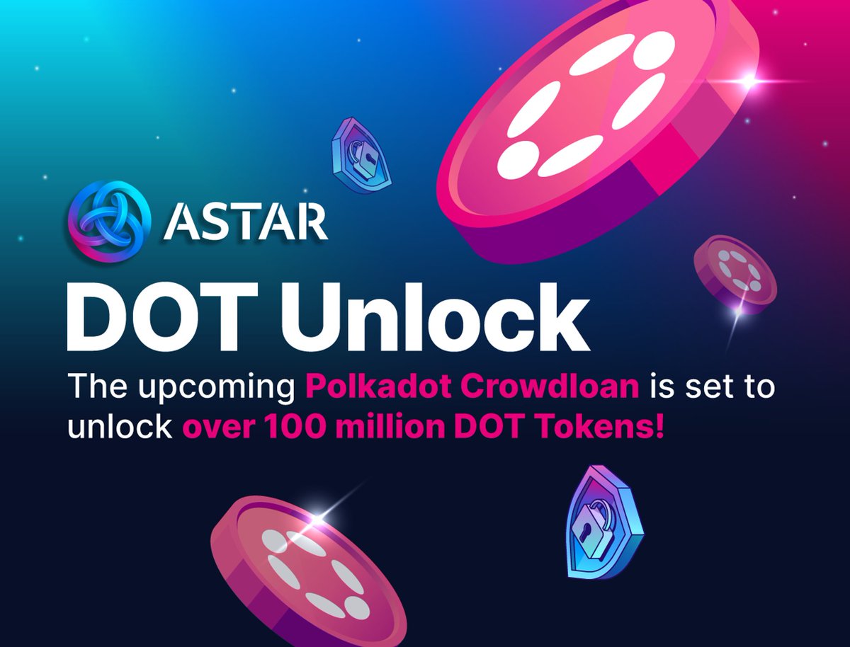AstarNetwork's tweet photo. 🎉 Big day today!
We're celebrating the Polkadot Crowdloan unlock of over 100 million DOTs! The ecosystem stands on the brink of a transformative shift, and we're thrilled to be at the forefront.
Dive into what comes next and chart your journey with us 👉https://t.co/cvtWKZlq48 https://t.co/psaJOwN4Zw