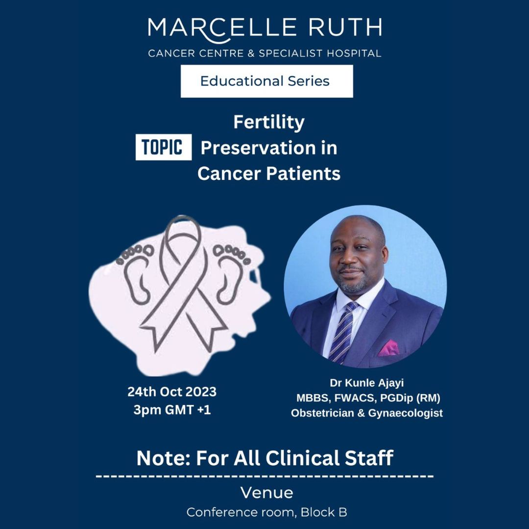Our MD, @fkajayi will be giving a clinical presentation at @marcelleruthcancercentre.
Topic: Educational Series: Fertility Preservation in Cancer Patients
Time: Oct 24, 2023 03:00 PM #AntenatalCare #ParentingPrep #embryo #embryofreezing #fertility #feeding #breast #latching #love