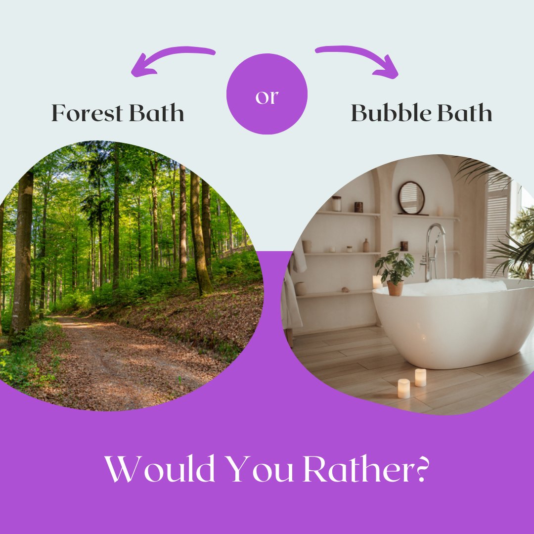 ElizabethScott's tweet photo. Did you know that spending time in nature has been found to reduce stress hormones and enhance mood? Or that warm baths are linked to decreases in stress hormones and more balanced serotonin levels, which help regulate mood as well? Which do you prefer? https://t.co/PbsiTgjJK8