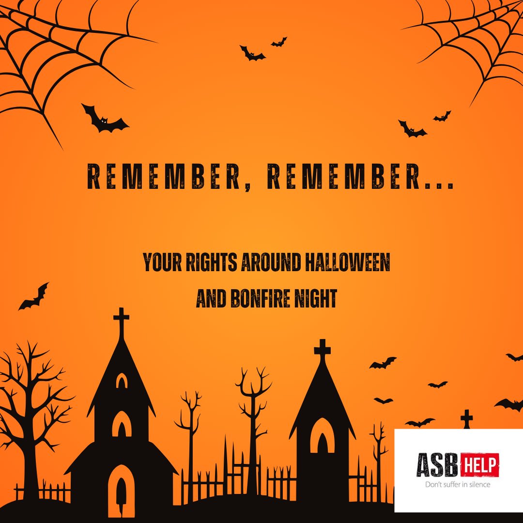 asbhelp's tweet photo. NEW TODAY! Know your rights about noise this Halloween and Bonfire Night with our new ASB campaign https://t.co/0Bj3Z3Pmcj🎃 #ASBHelp https://t.co/HWHQMdcb2P
