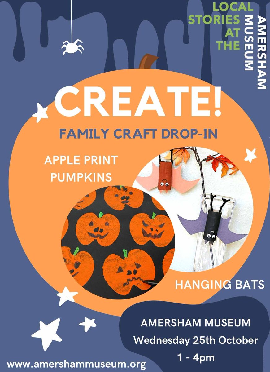 TOMORROW - SPOOKY FUN AT HALF TERM - Join us for Hallowe’en themed crafts at our drop-in Create! session on Wed 25 Oct from 1 to 4pm. @Visit_Bucks  @VisitAmersham #Kids #ThingsToDoWithTheKids #juniorherbalistclub #amershammums #cheshammums @thecraftyherbalist #Halloween #HalfTerm