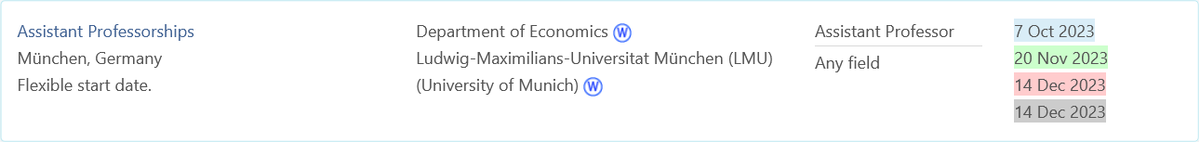 🚨JOB ALERT🚨 We are hiring assistant professors in Economics (any field) @LMU_Muenchen! Target date for applications: November 20! More info at: econjobmarket.org/positions/9905 #EconTwitter #EconJobMarket #EJME