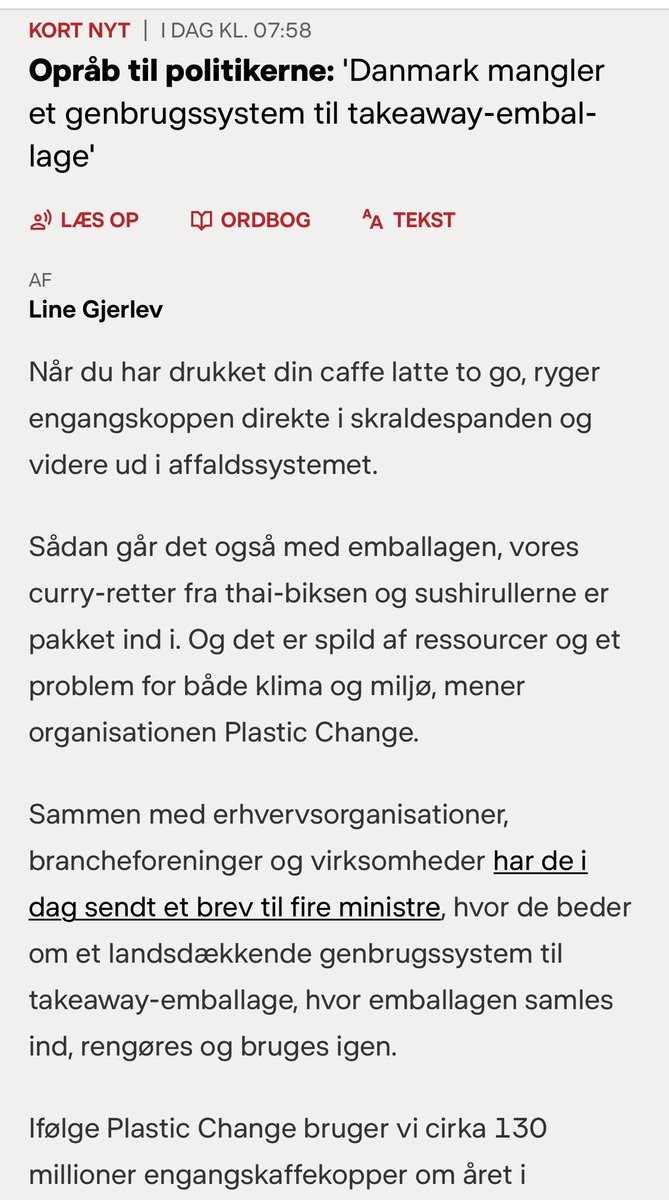 PlasticChange's tweet photo. Bred alliance kræver i et åbent brev et nationalt genbrugssystem, så vi kan få #takeawayudenskrald
Blandt underskriverne er @PlasticChange @gronomstilling @B_Cirkulaer @DanmarksNatur @verdensskove @fbrtaenk @greenpeacedk @DanskIndustri @DanskErhverv @IDAdk og mange flere
#dkgreen https://t.co/0cyvE6eR5t