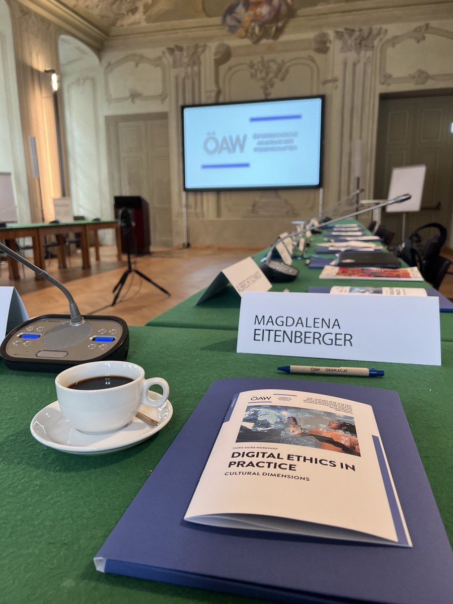 MEitenberger's tweet photo. Excited for this #AGIDE workshop by the Austrian Academy of Sciences ⁦⁦@oeaw⁩, thinking through cultural dimensions of #digitalethics in practice together with international experts. https://t.co/G0Ch0xabc6