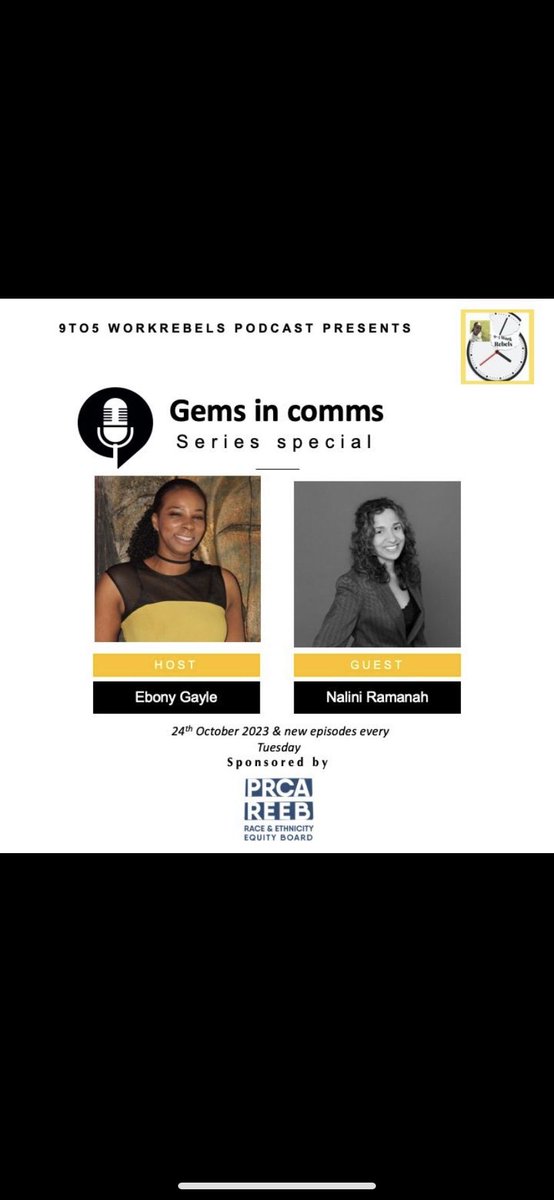Happy Tuesday! Check out the #9to5workrebelspodcast where I interviewed Nalini Ramanah founder of Nalini Communications. She shared her journey as a  woman of colour  working in the predominantly white PR &amp; comms industry for over 20years #racismawareness #podcast
