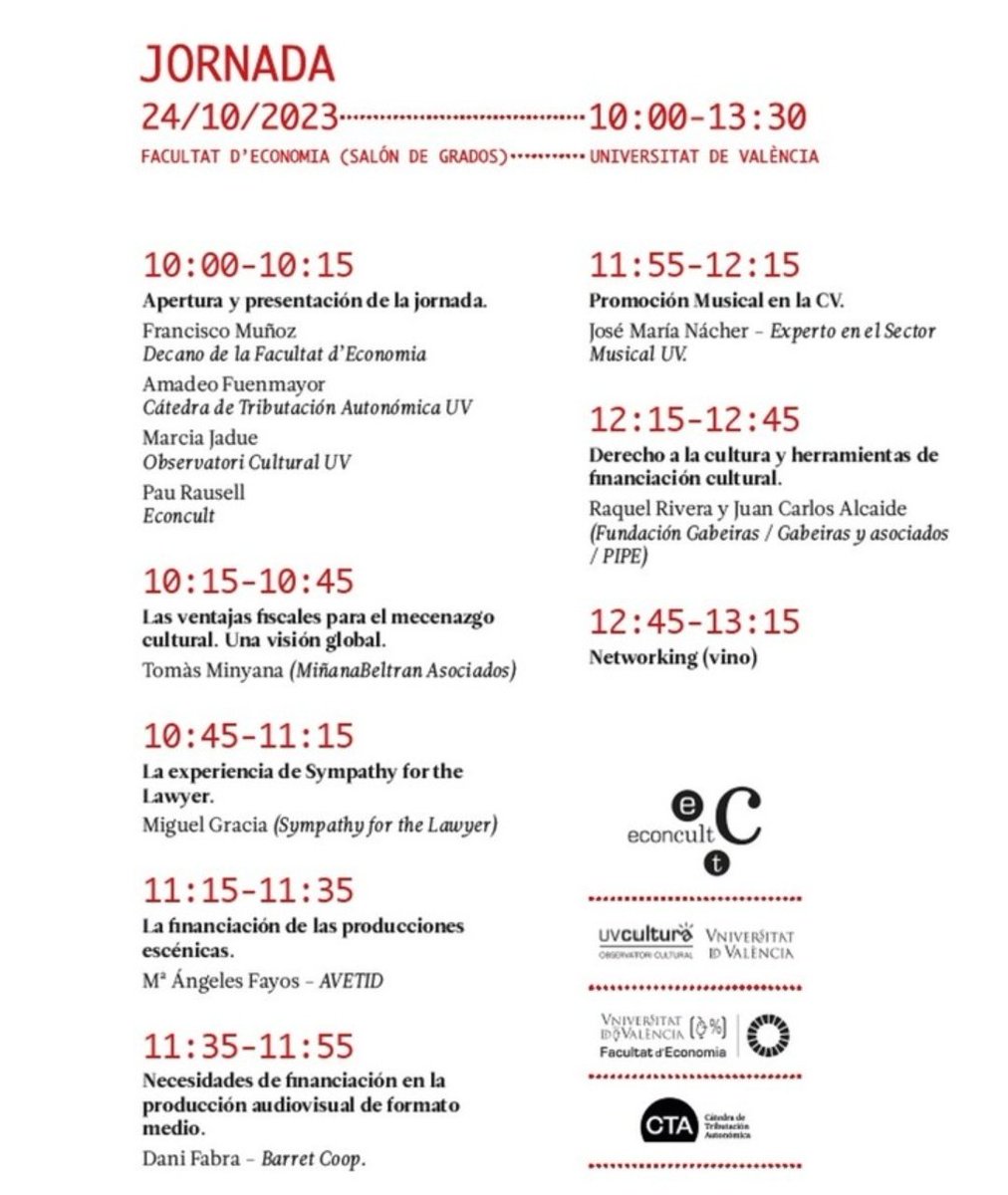 Comença la jornada "¿Ganar dinero financiando la cultura?" al Saló de Graus de la <a href="/fdeconomiauv/">Facultat d'Economia</a> amb la sessió d'apertura i presentació de la jornada, amb les intervencions de Francisco Muñoz, Pau Rausell, Marcia Jadue y Amadeo Fuenmayor.