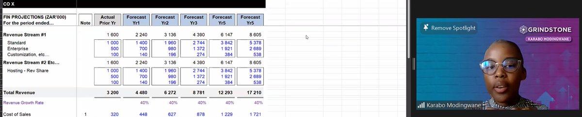 GrindstoneXL's tweet image. Grindstone's newest team member and incredible analyst, @Karabomod2208 is up taking us through cash flow modelling for startups and scaleups.
Startups who haven't completed this exercise, this is your sign to do so!
#cashflowmodel #finance #valuations #startups #growth