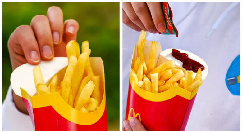 LAMAGIADEFER's tweet photo. Pues seguramente que no lo sabías, y en caso de que lo supieras... para qué no lo has dicho??

La forma que tienen los envases de patatas en el burguer, sirven para doblarlos y echar el ketchup.

#meparececurioso https://t.co/4zHWiY7hhS