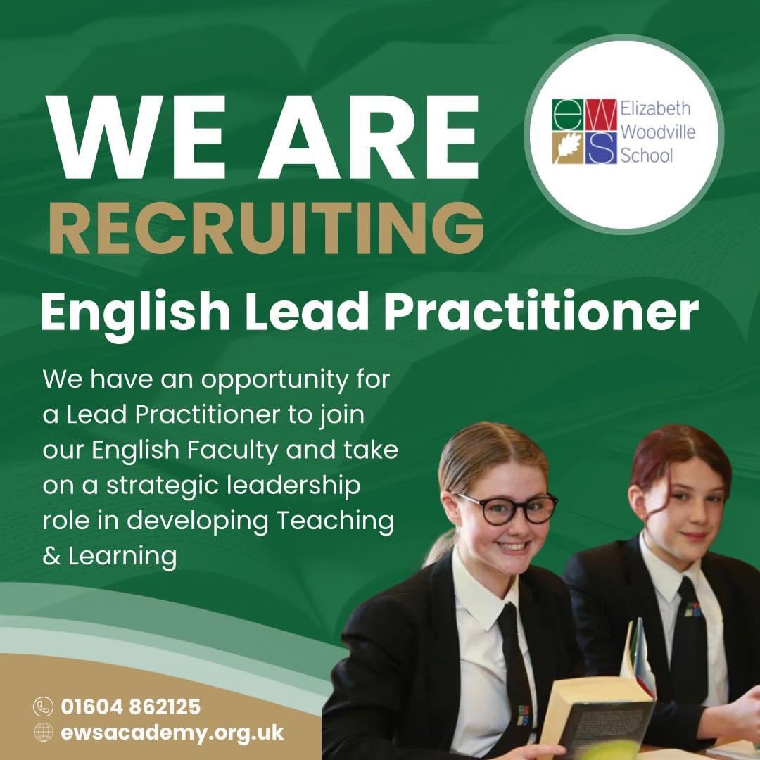 HannahJ2468's tweet photo. Want to join our rapidly improving school? 
Be part of a department with outstanding progress results. 
Look no further. @EWSacademy_ #EWS 
https://t.co/uyeEeMwOSw https://t.co/HoQRG4Sd27