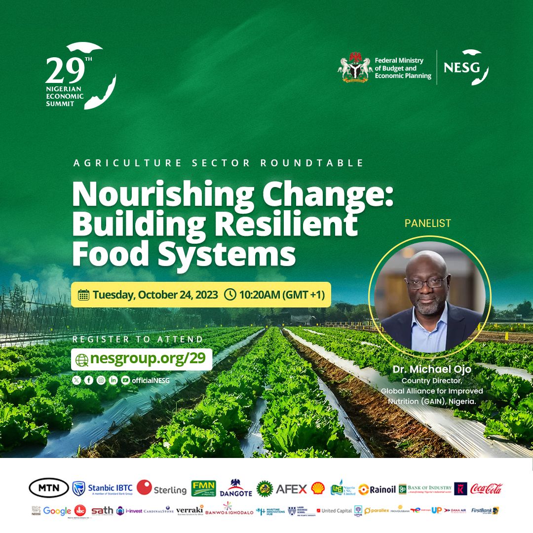 Join me in an hour @officialNESG as we move from navel gazing to solutions for #nutrition and #FoodSecurity in #Nigeria @GAINalliance @GAINalliance_Ng @jayakpata @l_haddad @skaenzig