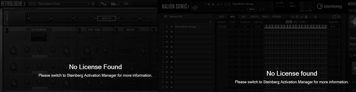 Setsugetsu_Yuki's tweet image. Cubaseの付属音源、今の今まで動いていたのに急にNo Licenseになる‥何がどうしてそうなるだ(･ัω･ั)
CubaseのライセンスとかPreset系に苦しめられると大体長引く。 #Cubase12