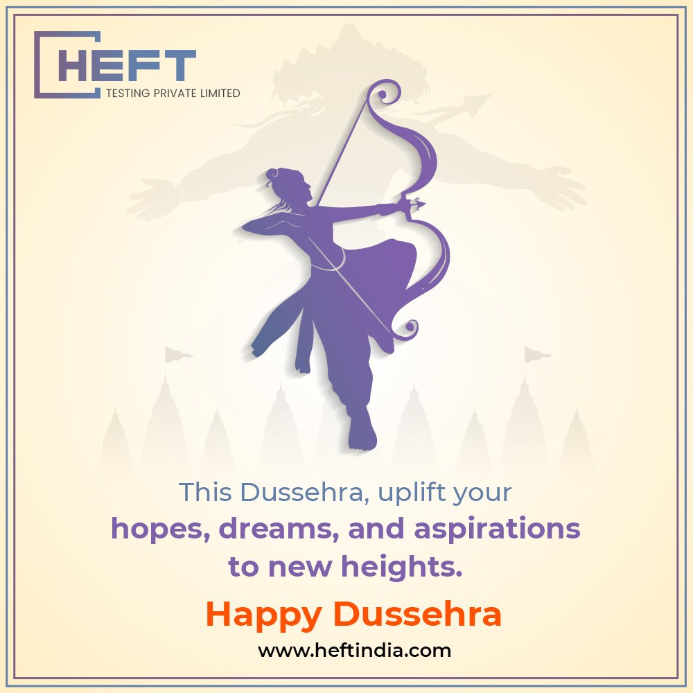 May this Dussehra be a beginning of achieving something new, something incredible for you.
HEFT wishes you all a Happy Dussehra!

#dussehra2023 #dussehra2023celebration #happydussehra #dussehraspecial #celebration #indianfestival #loadtesting #ndtinspection #certification #heft