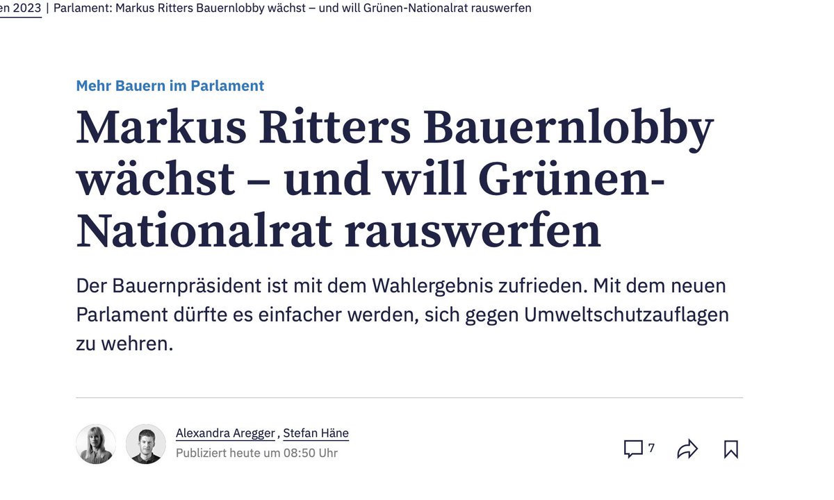 Kilian_Baumann's tweet photo. Dem Bauernverbandspräsidenten geht es wohl v.a. darum, den neugewählten „bäuerlichen“ Parlamentariern zu zeigen, wer hier der Chef ist und die Entscheide fällt. Nicht dass jemand von den Neuen noch auf die Idee kommt, eigene oder gar kritische Positionen zu vertreten. https://t.co/LwJq5WLQ2C
