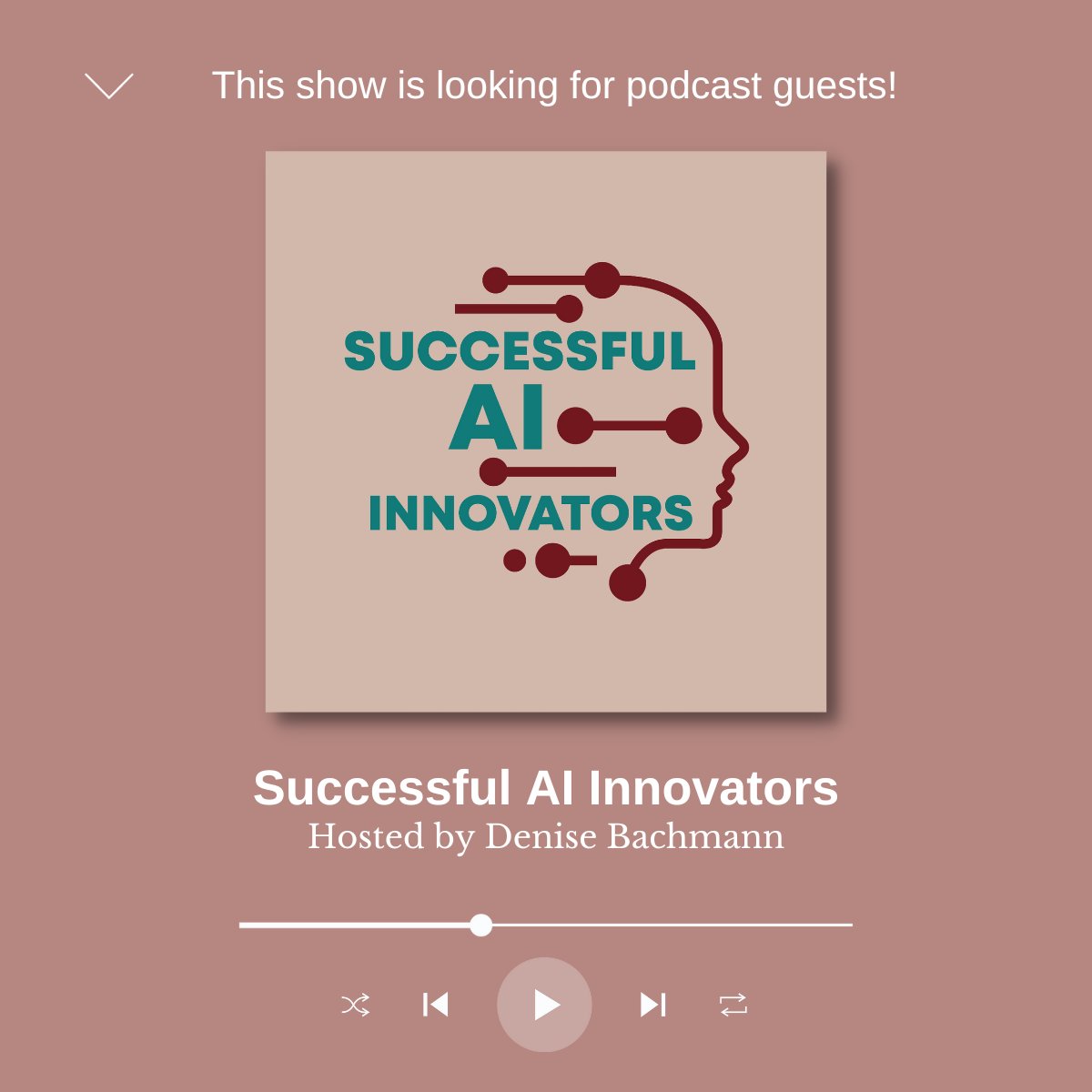 The Successful AI Innovators Podcast, with host @DeniseMBachmann, is looking for new guests to interview. Let's talk about your cutting-edge strategies for innovation! Apply here: podcast.successwithai.com/podcast-guest #podcast #artificialintelligence #beaguest #findaguest #journorequest