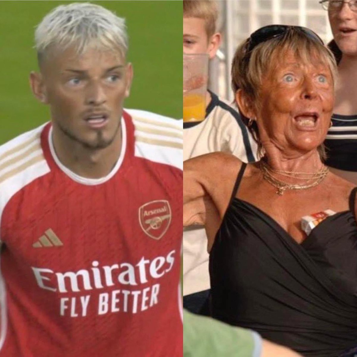 Someone said Ben White looks like Madge off Benidorm. Harsh on Madge that