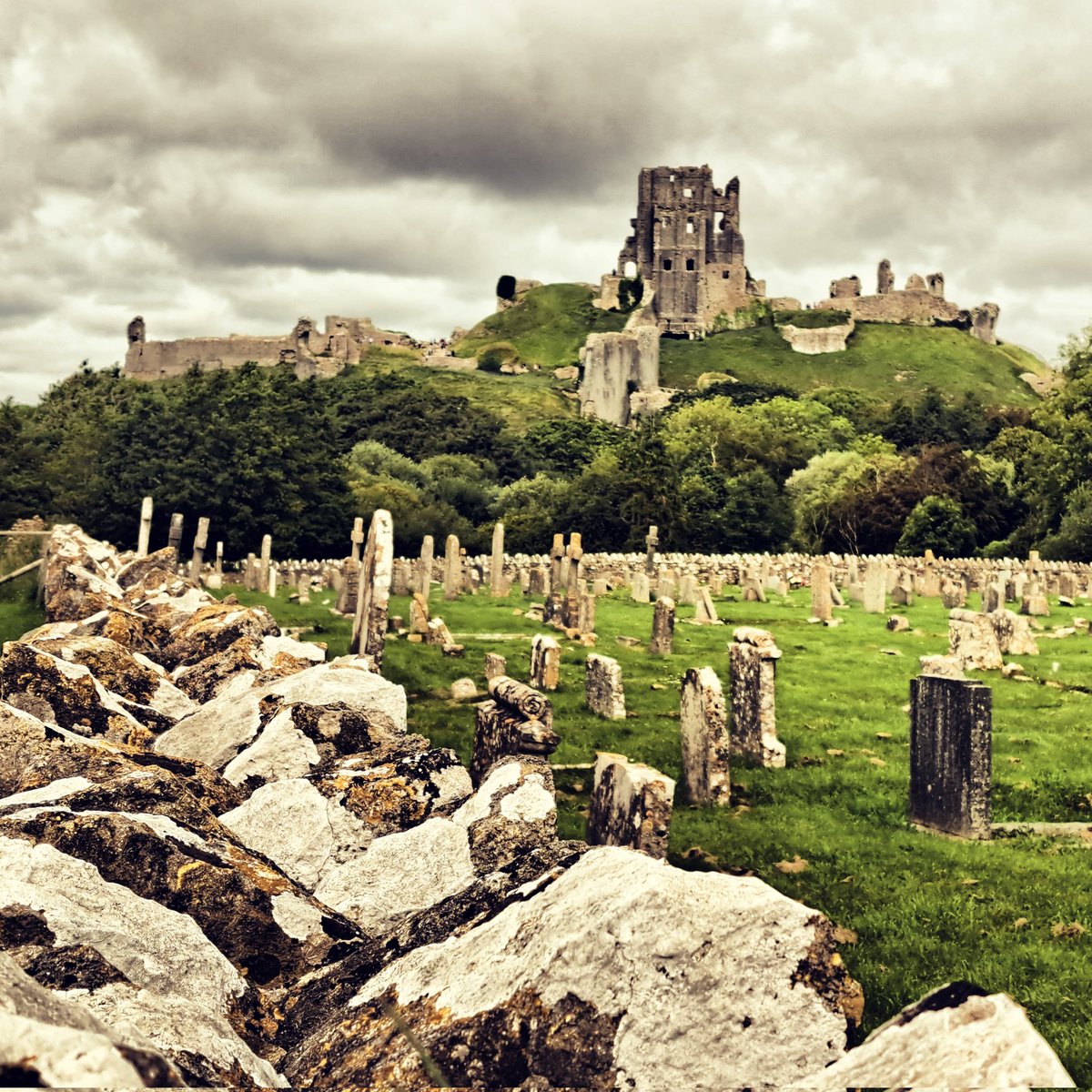 Tombs with a view at #CorfeCastle #Dorset for #tombtuesday