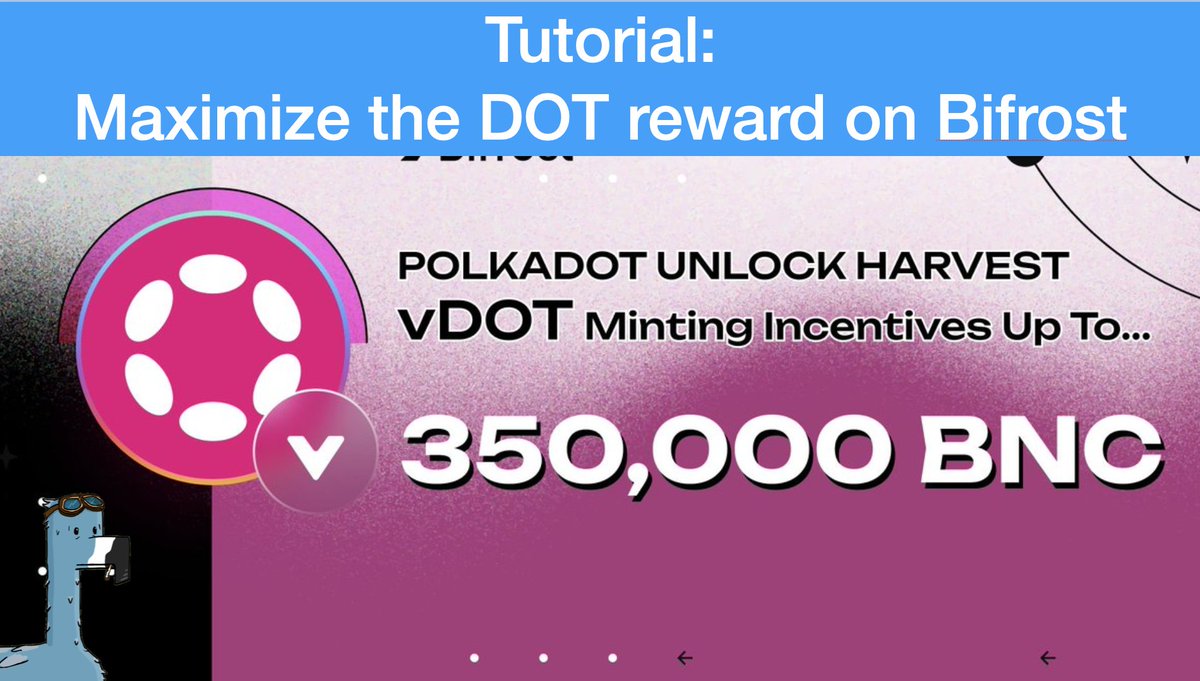 Tutorial on vDOT minting on <a href="/BifrostFinance/">@BifrostFinance 👉 @Bifrost</a> and how to maximize the DOT reward by utilizing the 80,000 u reward pool: 
youtube.com/watch?v=g43tKt…

Have you staked your DOT and mint vDOT?