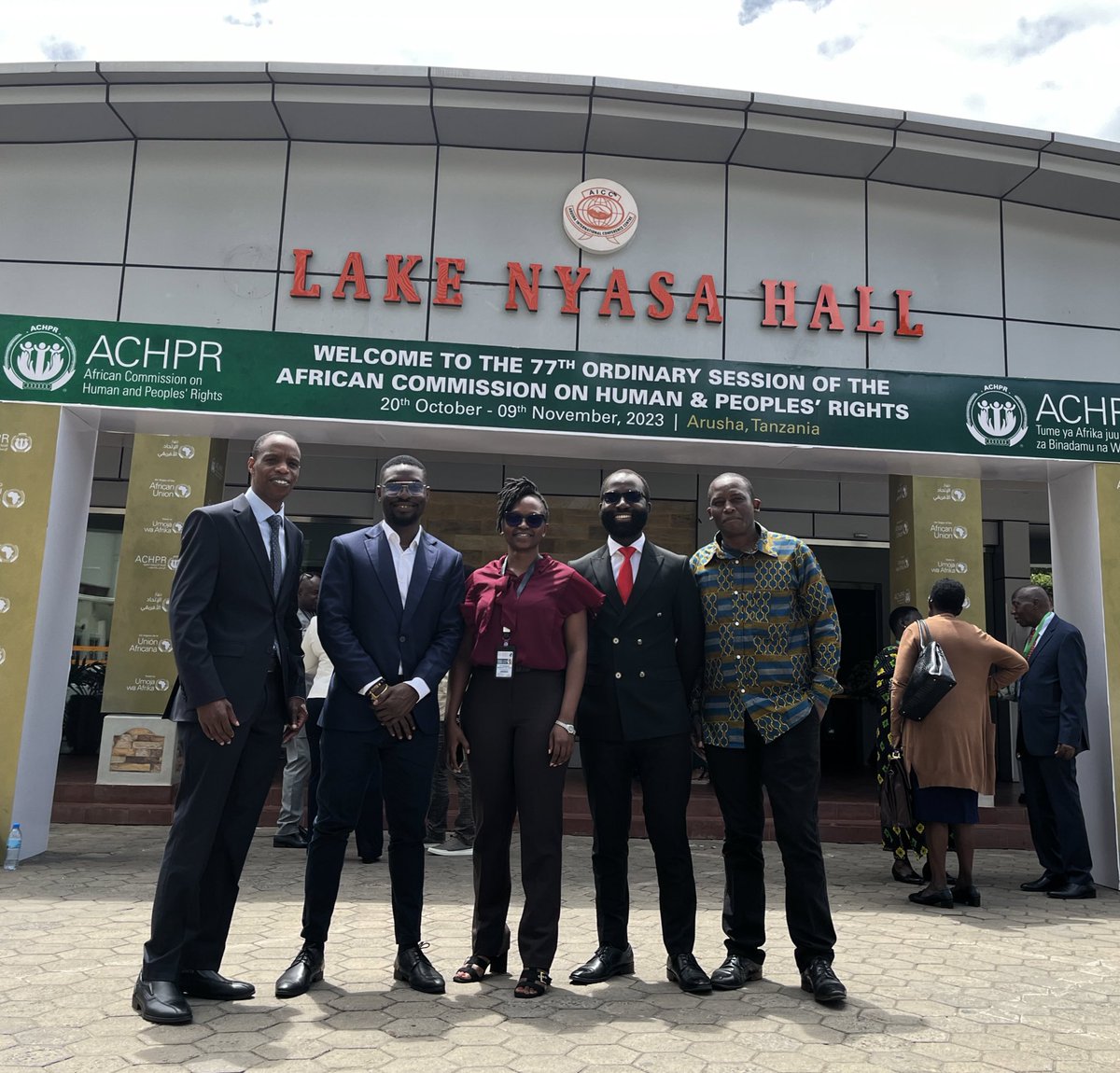 RuddyMorfaw's tweet photo. Joining deliberations on Day 5 of the @achpr_cadhp 77 Ordinary Session in Arusha, with this league of Extraordinary gentlemen from @CHR_HumanRights 

@TMakunya 
@KuveyaLloyd 

#77OSACHPR https://t.co/ap4UWqSLzw