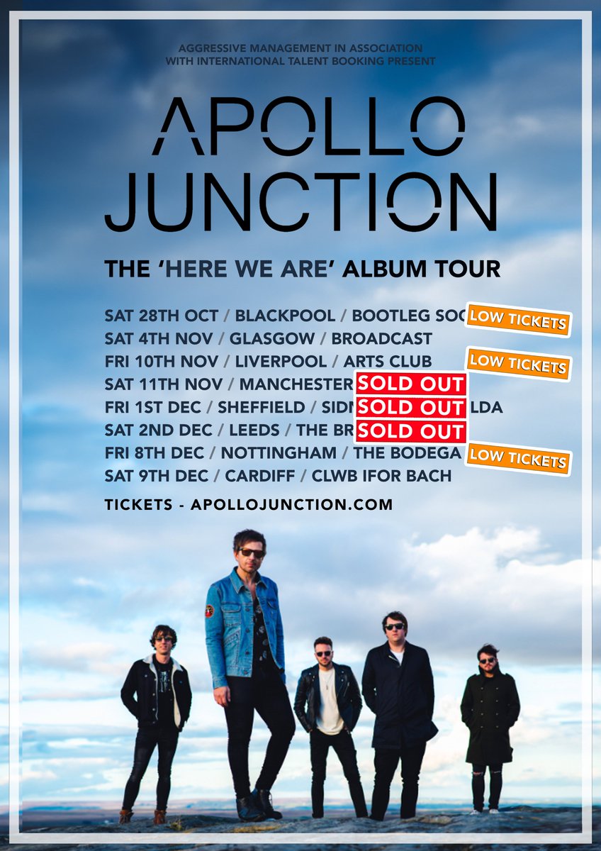 We are also going on a huge album tour!
Fancy joining us?
Tkts - apollojunction.com