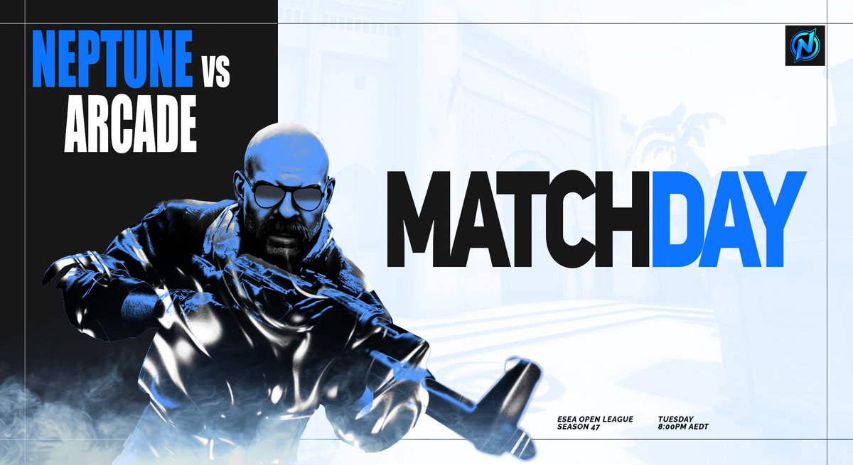 {#GAMEDAY}

Tonight the #CSGO squad will be playing against <a href="/ArcadeESP/">Arcade</a> in the ESEA League! Best of Luck! 💙

⏰8:00pm AEDT
🆚<a href="/ArcadeESP/">Arcade</a> 

#NeptuneCSGO #NeptuneRises