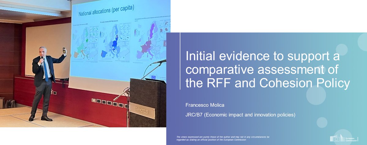 <a href="/fmolica/">Francesco Molica</a> is intervening and illustrating key messages on #spatial #concentration of #RRF and #Cohesionpolicy fund, #beneficiaries characteristics of these funds, and #performed-based mechanisms.
