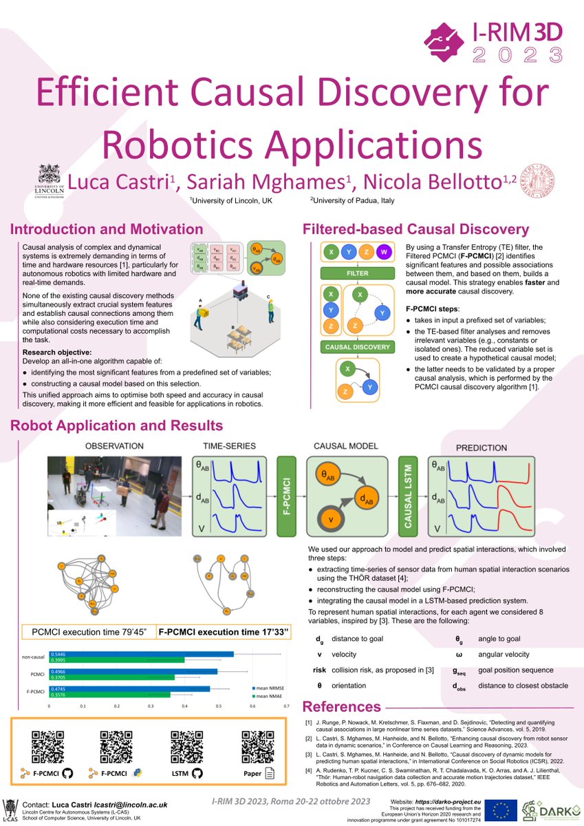 Nicola Bellotto (@nicbellotto) on Twitter photo "Efficient Causal Discovery for Robotics Applications" recently presented by <a href="/luca_castri/">Luca Castri</a> at the <a href="/_I_RIM_/">I-RIM</a> conference in Rome.
Paper: arxiv.org/abs/2310.14925
Event: i-rim.it/en/i-rim-confe…
#causaltwitter #causalrobotics <a href="/darko_project/">DARKO project</a> <a href="/LCAS_UoL/">L-CAS</a> "Efficient Causal Discovery for Robotics Applications" recently presented by <a href="/luca_castri/">Luca Castri</a> at the <a href="/_I_RIM_/">I-RIM</a> conference in Rome.
Paper: arxiv.org/abs/2310.14925
Event: i-rim.it/en/i-rim-confe…
#causaltwitter #causalrobotics <a href="/darko_project/">DARKO project</a> <a href="/LCAS_UoL/">L-CAS</a>