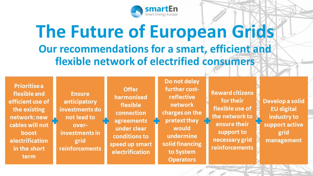 The forthcoming #Grids Action Plan by <a href="/MarosSefcovic/">Maroš Šefčovič🇪🇺</a> should not be limited to roll-outs, but must stimulate an #efficient use of networks by activating the #flexibility of #connected #consumers.

Check out our 6 recommendations!
🔗shorturl.at/JNW58