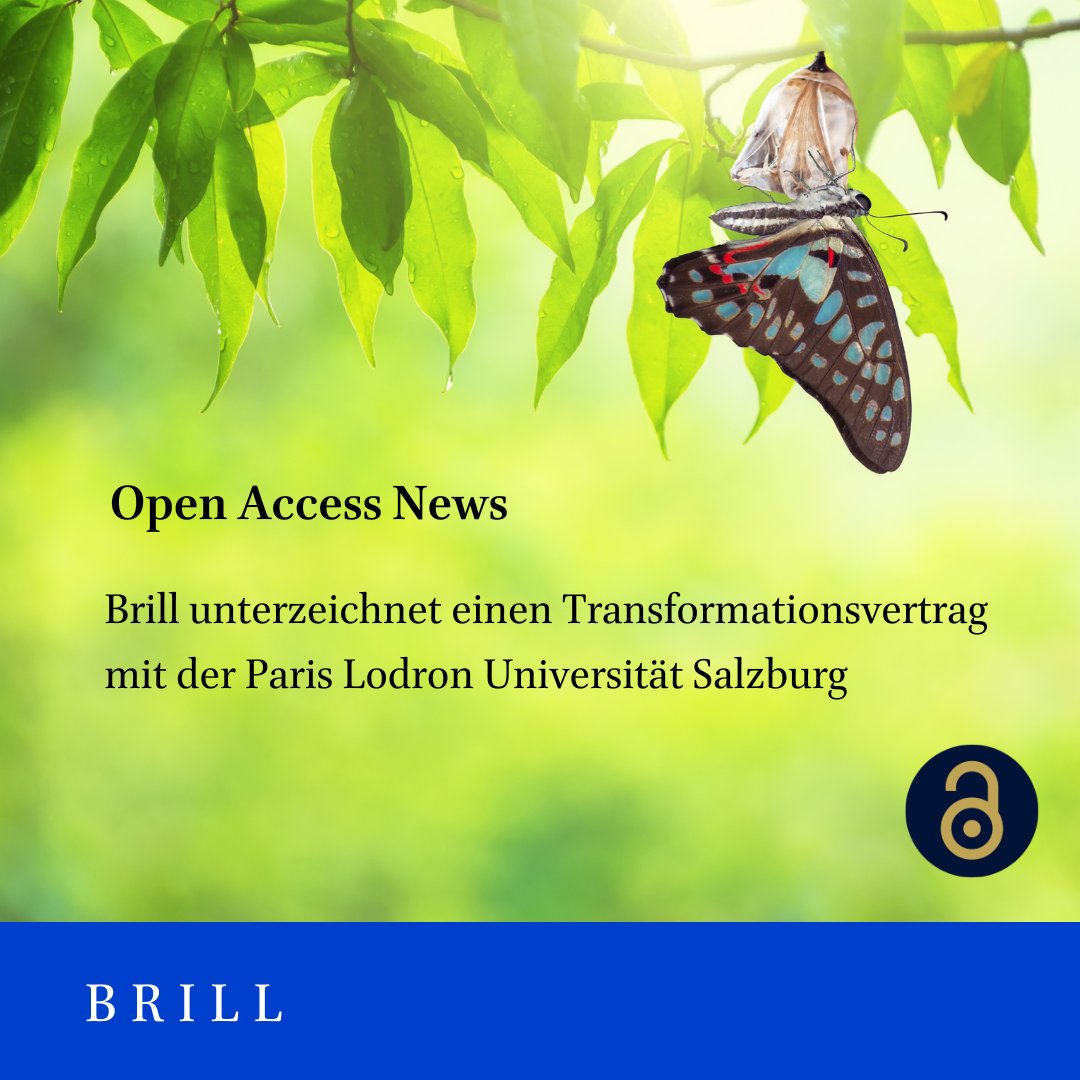 Brill hat einen Transformationsvertrag mit @PLUS_1622 abgeschlossen, der es affiliierten Forschenden ermöglicht, in jedem Brill-Journal kostenlos in #OpenAccess zu veröffentlichen sowie Zugang zu 350+ Journals. Ab dem 1.1.24 für 2 Jahre!  🎉
 Mehr Info: brill.ws/oasalzburg