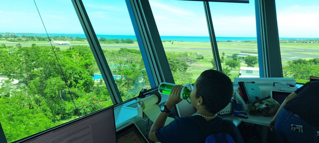 Tuisoa gets to visit his Qei’s work place, Vinaka @NadiAirport AirTrafficManagement  #ATCfamilyday #latepost