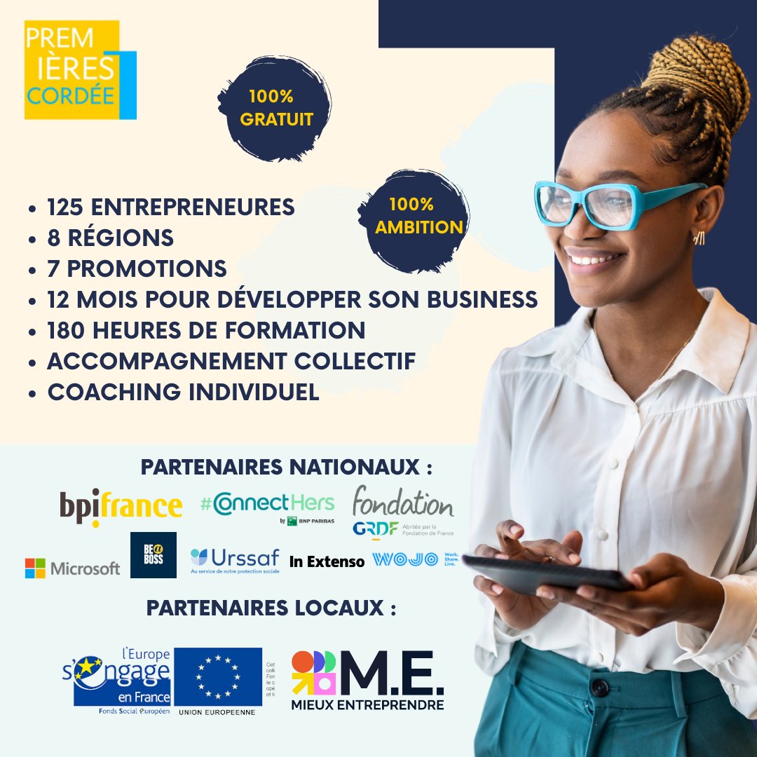 ⏰ Appel aux entrepreneurs ! 🚀 Si vous résidez en  #QPV ou à moins de 300 mètres, vous pouvez participer à notre programme "Premières de Cordées" en IDF. Boostez votre entreprise et candidatez dès maintenant ! 💼✨ Financement inclus ! 🤝 #Entrepreneurs #IDF #Opportunité