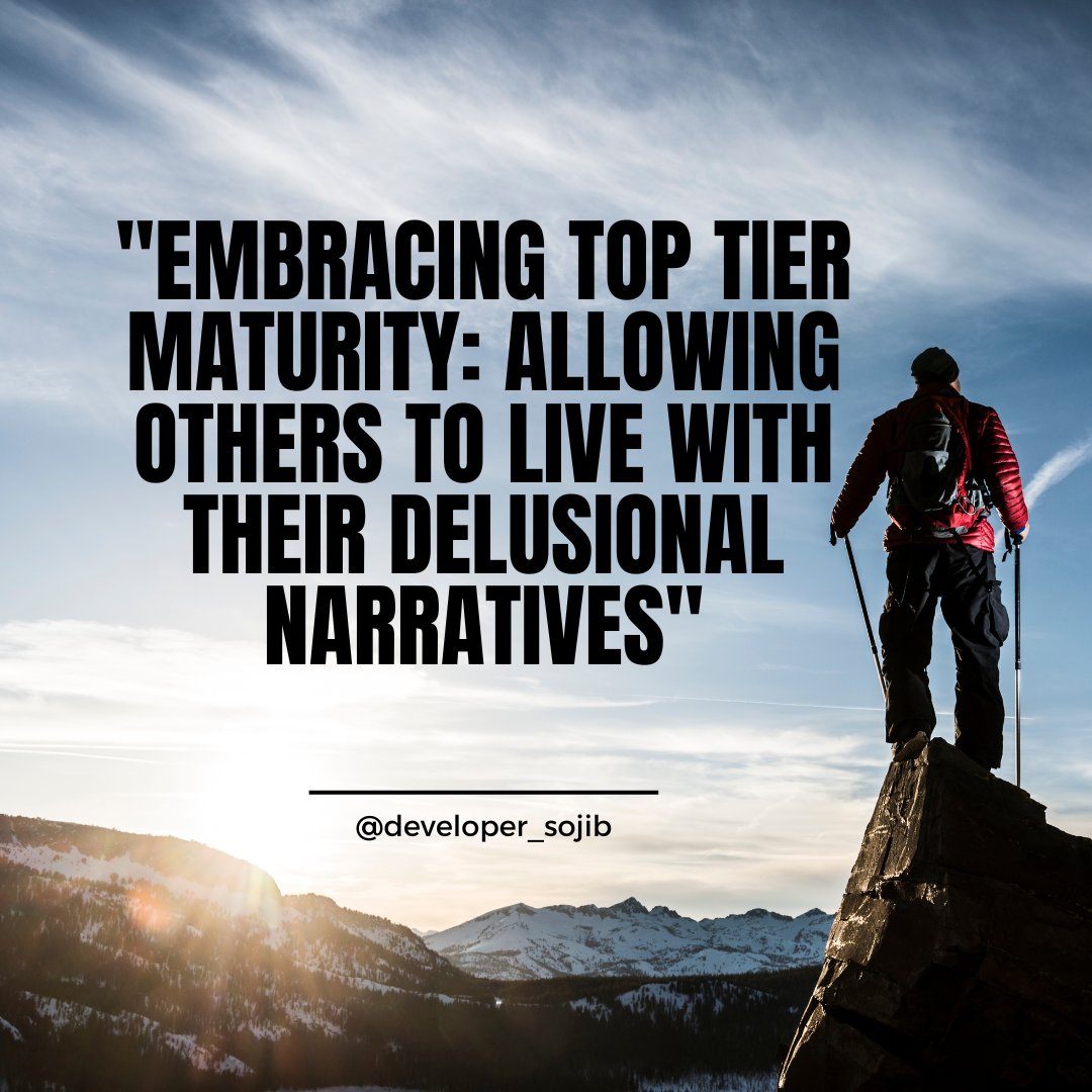 developersojib's tweet image. Each person carries a narrative about others within their mind, and this narrative can significantly impact the dynamics of their relationships.

Read full here: instagram.com/p/Cyu-R1IBpm7/

#BusinessGrowth
#Entrepreneurship
#StartUpSuccess
#ScaleUp