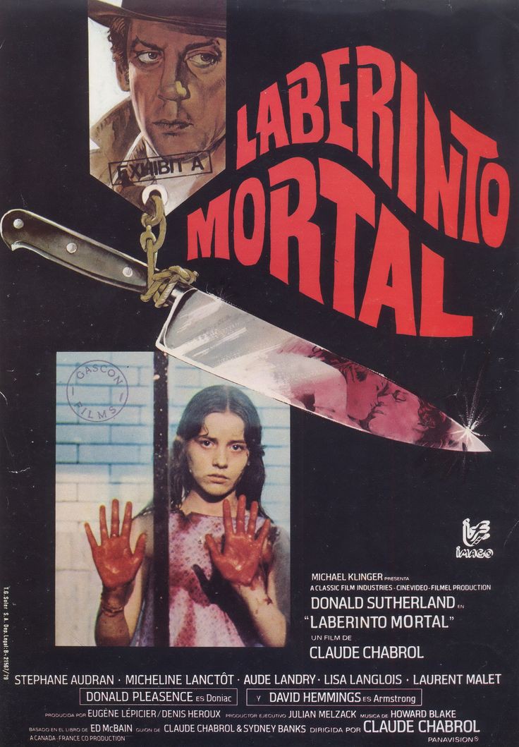 Spanish film poster for #BloodRelatives #LesLiensDuDang (1978 - Dir. #ClaudeChabrol) #DonaldSutherland #StephaneAudran #DonaldPleasence #LisaLanglois #DavidHemmings #AudeLandry #LaurentMalet