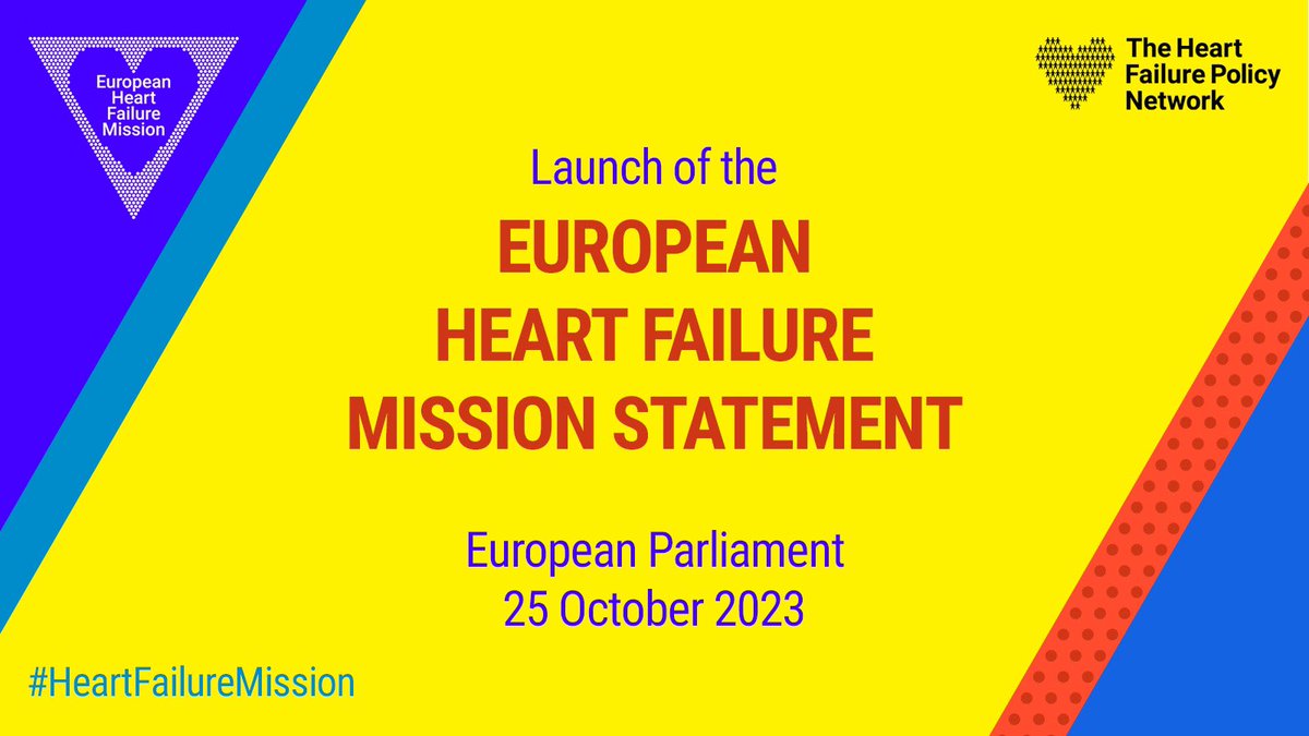 As a member of @hfpolicynetwork, I am excited to attend the launch of the European #HeartFailureMission statement at the European Parliament tomorrow on 25 October. 
We call on the European Commission to act now on #HeartFailure.