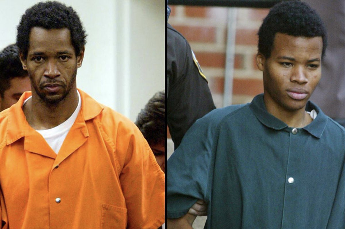 chasingevil8767's tweet photo. #OTD in 2002, the reign of terror of John Muhammad and Lee Malvo ended with their arrests at a Maryland rest area. During their 8 month crime spree, they were involved in 16 murders across 9 states and WDC. Read about the case in “Chasing Evil”. #TrueCrime  #BeltwaySnipers https://t.co/UUNeaLchrw