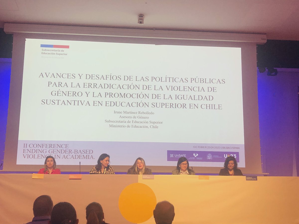 Delegación del gobierno de Chile - hablan de #politicas #publicas para erradicar #ViolenciaDeGénero Organizado por @UniversidadGob en el marco de la @eu2023es, con la colaboración de @UniSAFE_gbv y @upvehu @cgacademia