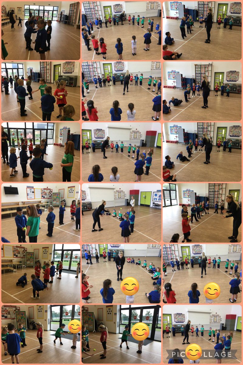 Ymarfer ein sgiliau taflu a dal
Practicing our throwing and catching skills.