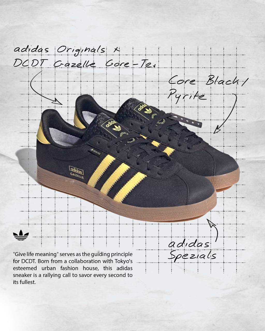 靴 DESCENDANT adidas GAZELLE DCDT GORE-TEX 国内 10/20、10/25 発売】DESCENDANT × adidas Originals