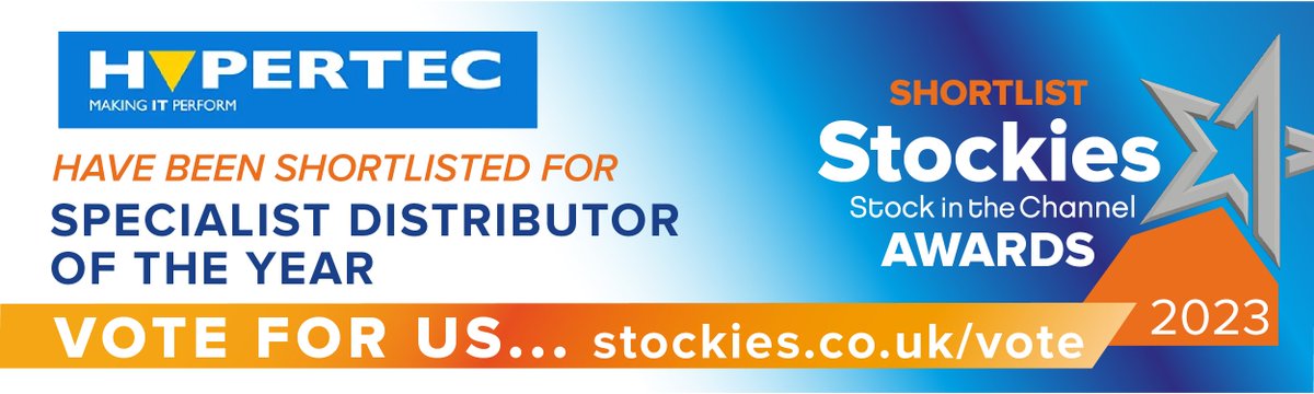 HypertecUK's tweet image. There are only a few days left to vote for us as 'Specialist Distributor of the Year' in the #Stockies🏆
Cast your vote today➡️stockies.co.uk/vote

#VoteNow #StockiesAwards #HypertecLtd  #Distributor #AwardShortlist #SpecialistDistributorOfTheYear
