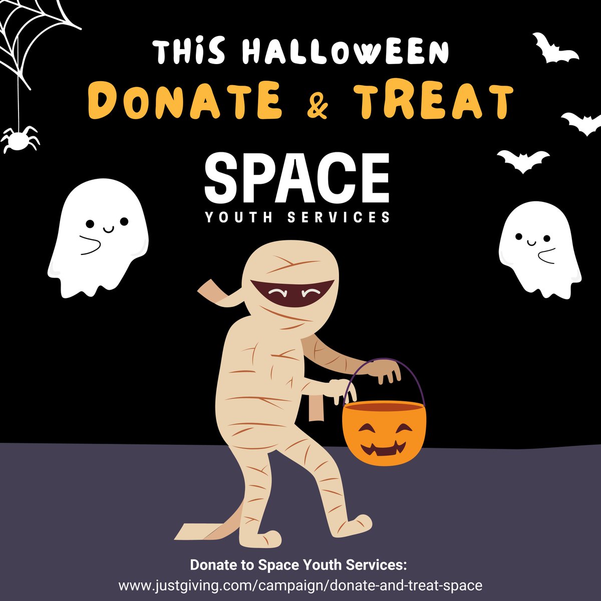 👻 Dive into the eerie 'Donate & Treat' Halloween fundraiser for Space Youth Services! Your donation can conjure a 'spook'-tacular transformation: £5: Enchant 1-to-1 sessions £25: Support street-based work £50: Stir up bone-chilling brain-boosters justgiving.com/campaign/donat…