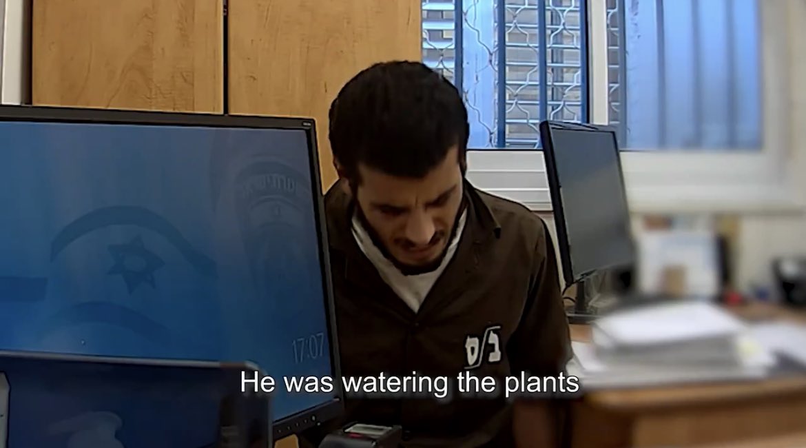 There’s video of Hamas killer being interviewed &amp; initially I thought he was injured because he’s squirming &amp; grimacing a lot but as it goes on it’s obvious he’s flinching because he can’t bear what he’s done.  He shot an old woman. His accomplice killed a man watering his plants