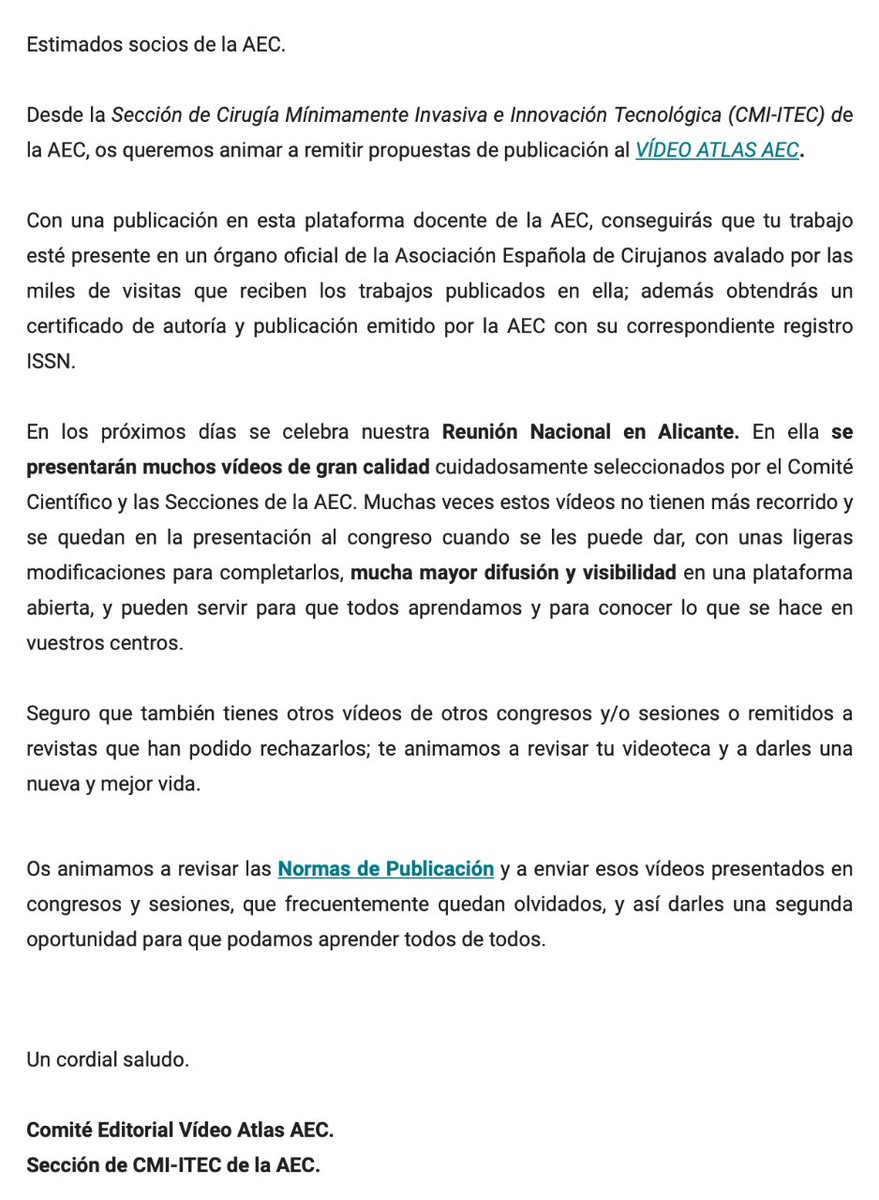 scmi_itec's tweet photo. ‼️No pierdas la oportunidad de dar mayor visibilidad a tus trabajos en formato vídeo publicándolos en nuestra plataforma online #VideoatlasAEC de la @aecirujanos ‼️

🔗https://t.co/7guLN7DgK6 https://t.co/jZbtuuWL1B