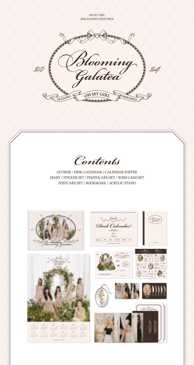 OHMYGIRL_offcl's tweet photo. [📢] 오마이걸(OHMYGIRL) 2024 SEASON'S GREETINGS [Blooming Galatea] 예약 판매 안내
(https://t.co/rmhrdeyw4Z)

📅  2023. 10. 27 (FRI) PM 12:00 ~ 2023. 11. 12 (SUN) PM 11:59
🔗 https://t.co/QgduvktQpP

#오마이걸 #OHMYGIRL 
#2024SEASONSGREETINGS https://t.co/ufbQ9g7bd2
