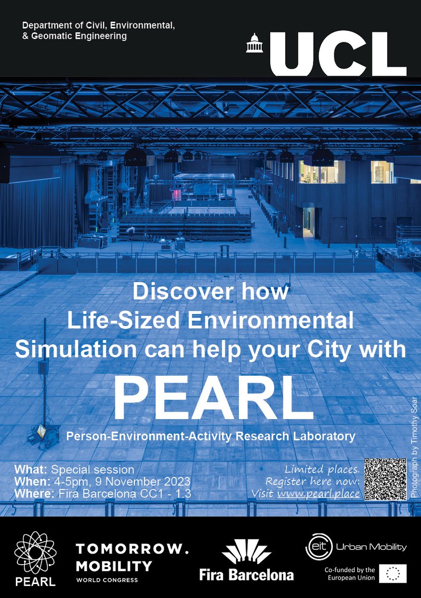 We will be delivering a presentation titled 'How Life-Sized Environmental Simulation can help your City' as part of Smart Cities Expo and Tomorrow Mobility on Thursday, 9th November 16:00 - 17:00 CET. More info and tickets at this link. eventbrite.com/e/pearl-how-li…