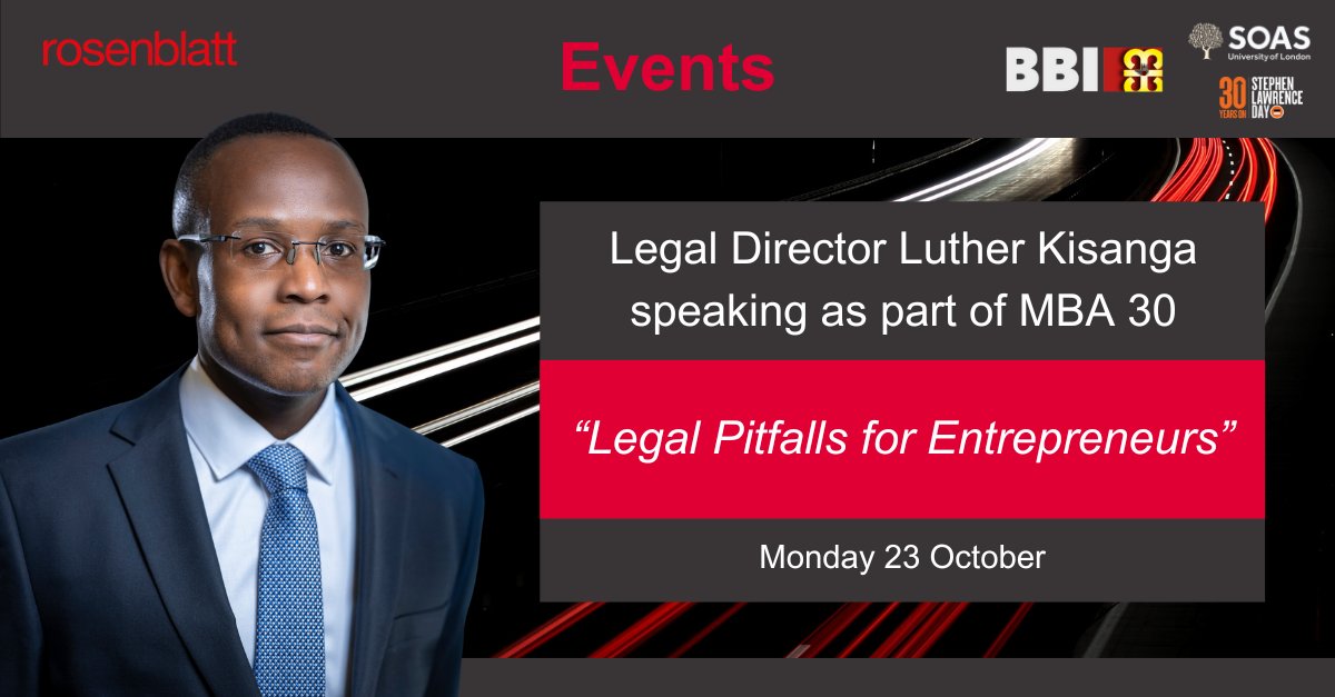 We are proud to have sponsored MBA 30, a certificate-level qualification aiming to address the challenges faced by aspiring Black entrepreneurs. In addition to the sponsorship, Rosenblatt’s Legal Director Luther Kisanga gave a talk yesterday as part of MBA 30.
#blackhistorymonth